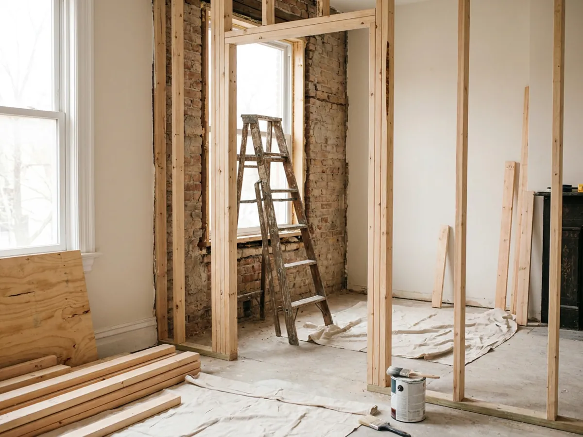 Un rendu de rénovation à côté de plans de construction, montrant ce qu'un aperçu ne remplace pas