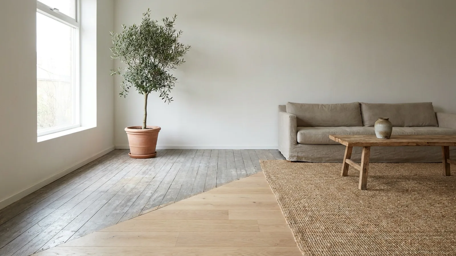 A room before a material swap