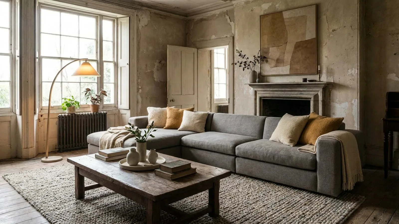 La même pièce relookée dans un style actuel, architecture inchangée