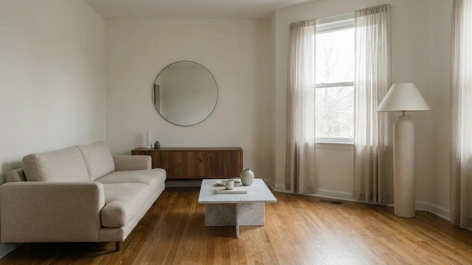 La même pièce révélée dans un style moderne, agencement conservé