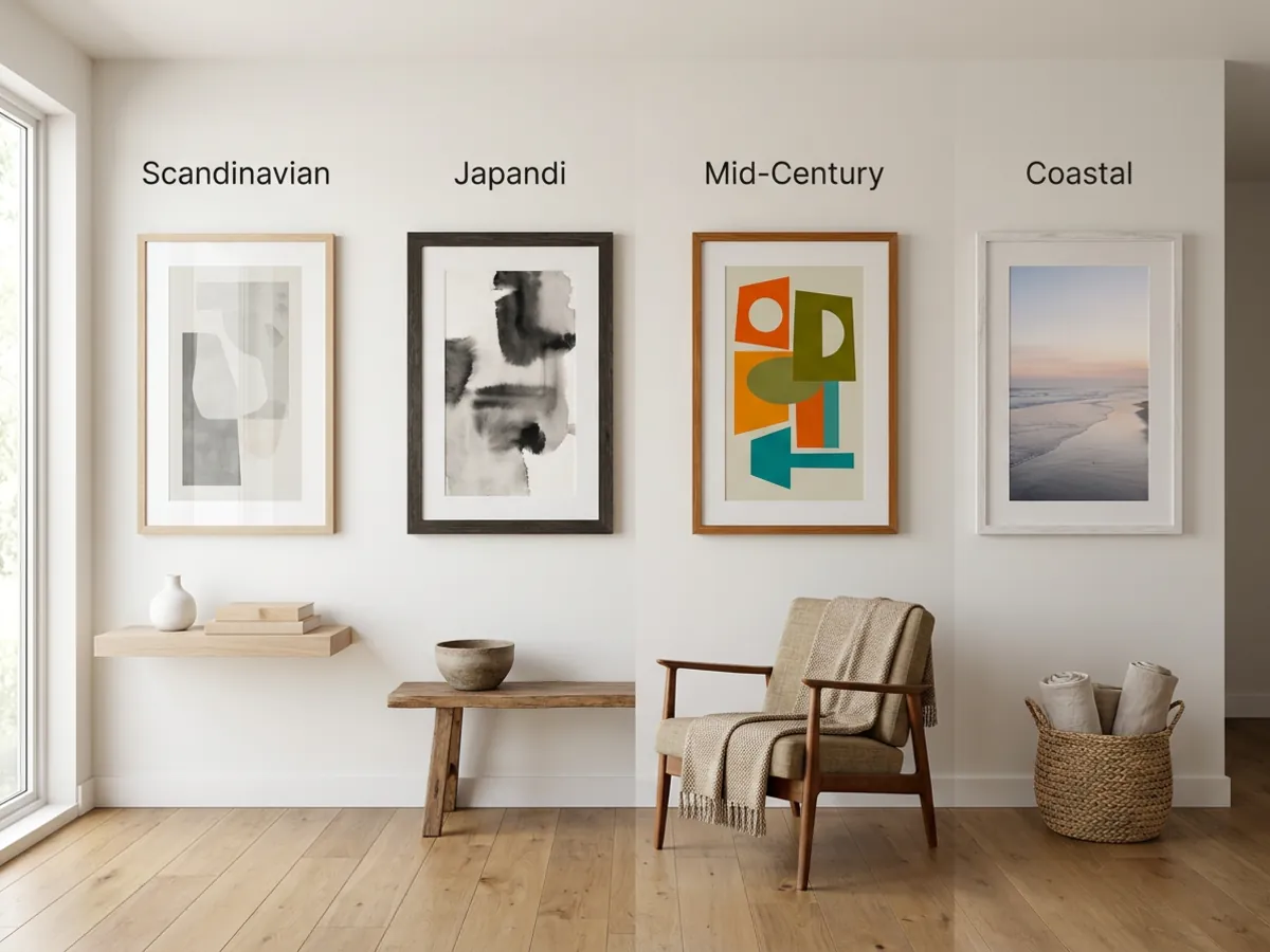 Quatre styles de design d'intérieur présentés ensemble dans une même pièce