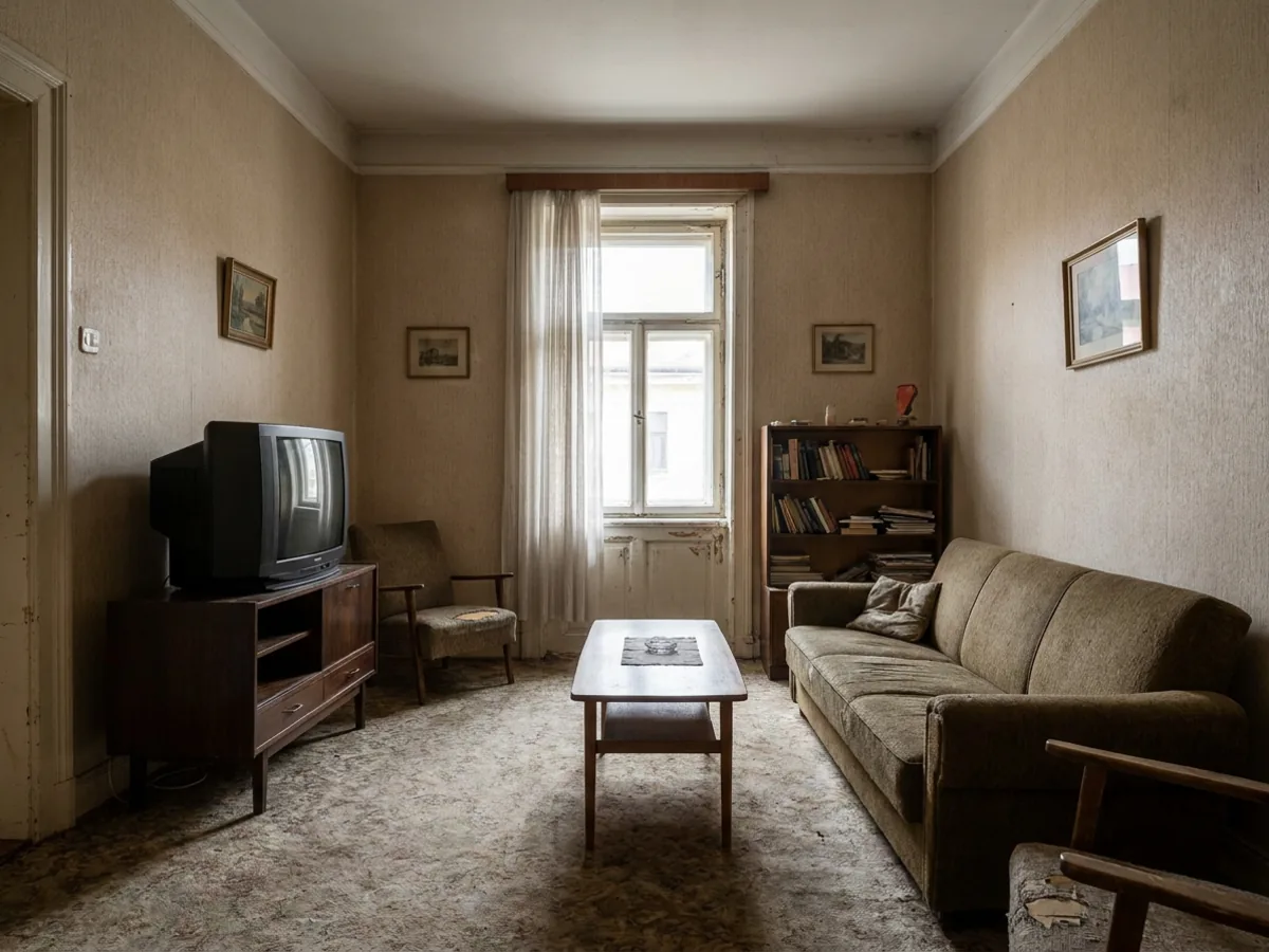 Un meuble placé avant ajustement