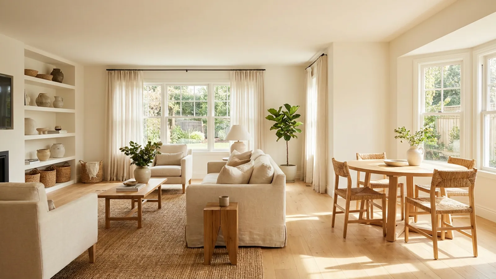 Un ensemble de photos d'annonce aménagées, illustrant la tarification du home staging virtuel par annonce
