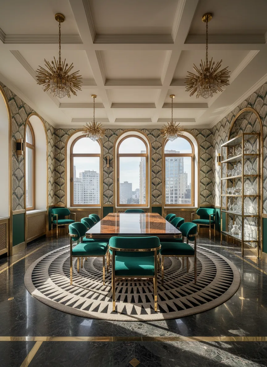 An art deco dining room