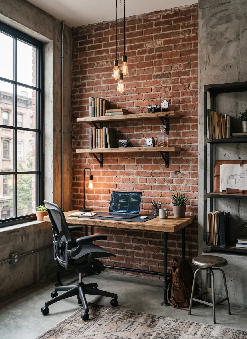 A home office in Industrial