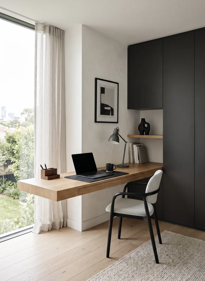 A home office in Minimalist