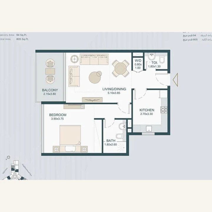 A 2D floor plan drawing