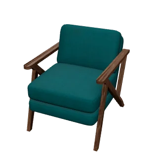 Fauteuil d'appoint bleu canard