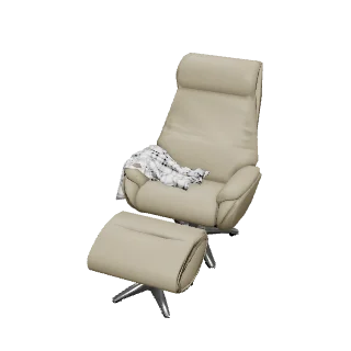 Fauteuil inclinable beige avec repose-pieds