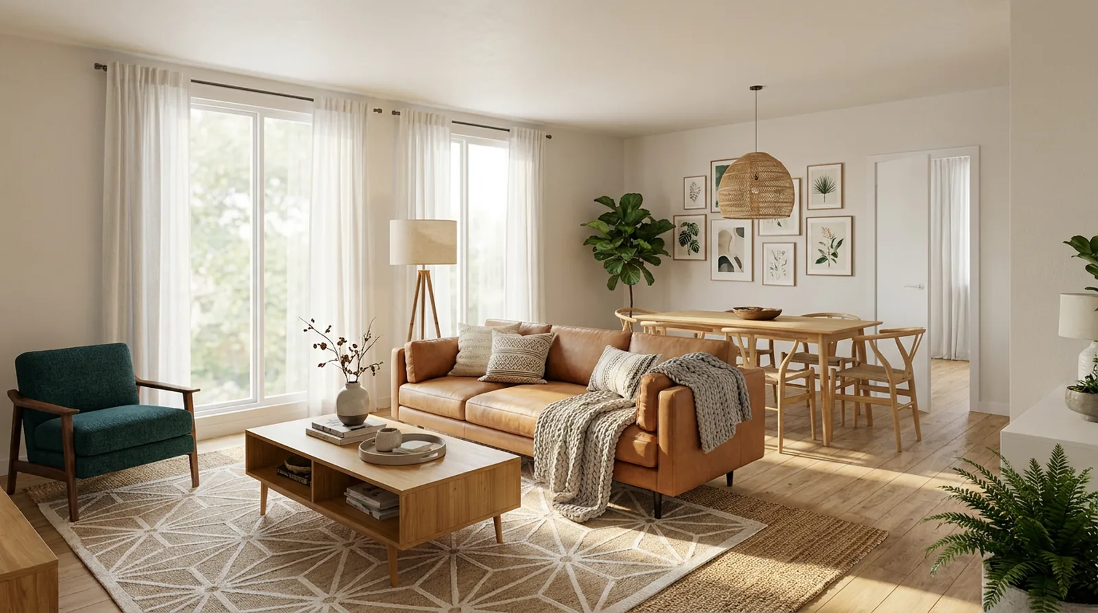 Le salon dans le style Scandinave