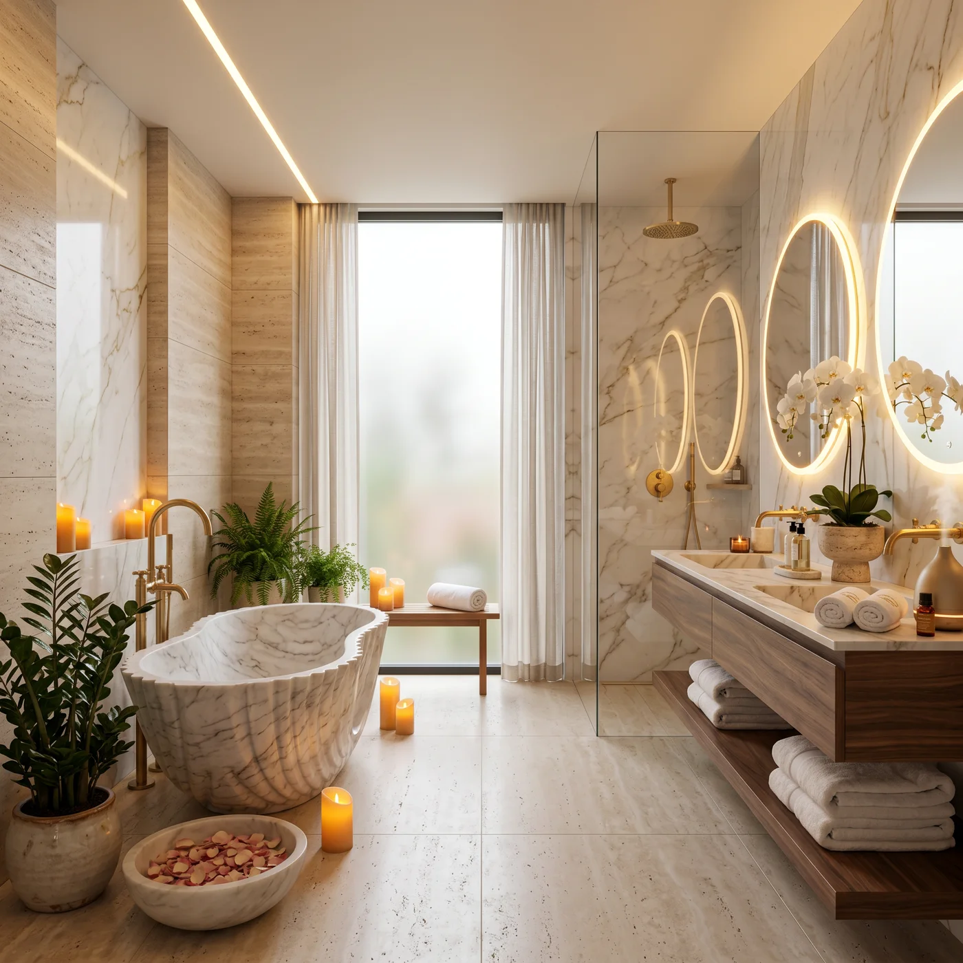 Pièce Salle de bain spa d'hôtel conçue avec restylai